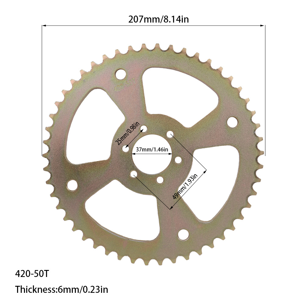 Wholesale 420-40 50 60 tooth inner diameter 37MM modified 6-hole sprocket for bicycle Coleman CT100U