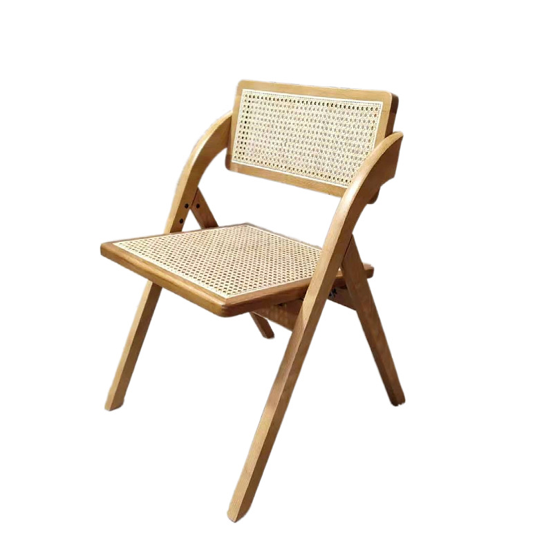 Nordic ins moderno simple estilo japonés y coreano restaurante leche tienda de té cafetería hogar madera maciza ratán plegable Silla de comedor