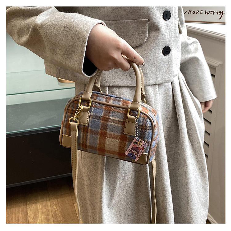 Borsa a tracolla a quadri per donna, elegante borsa a spalla tartan_voghion.com