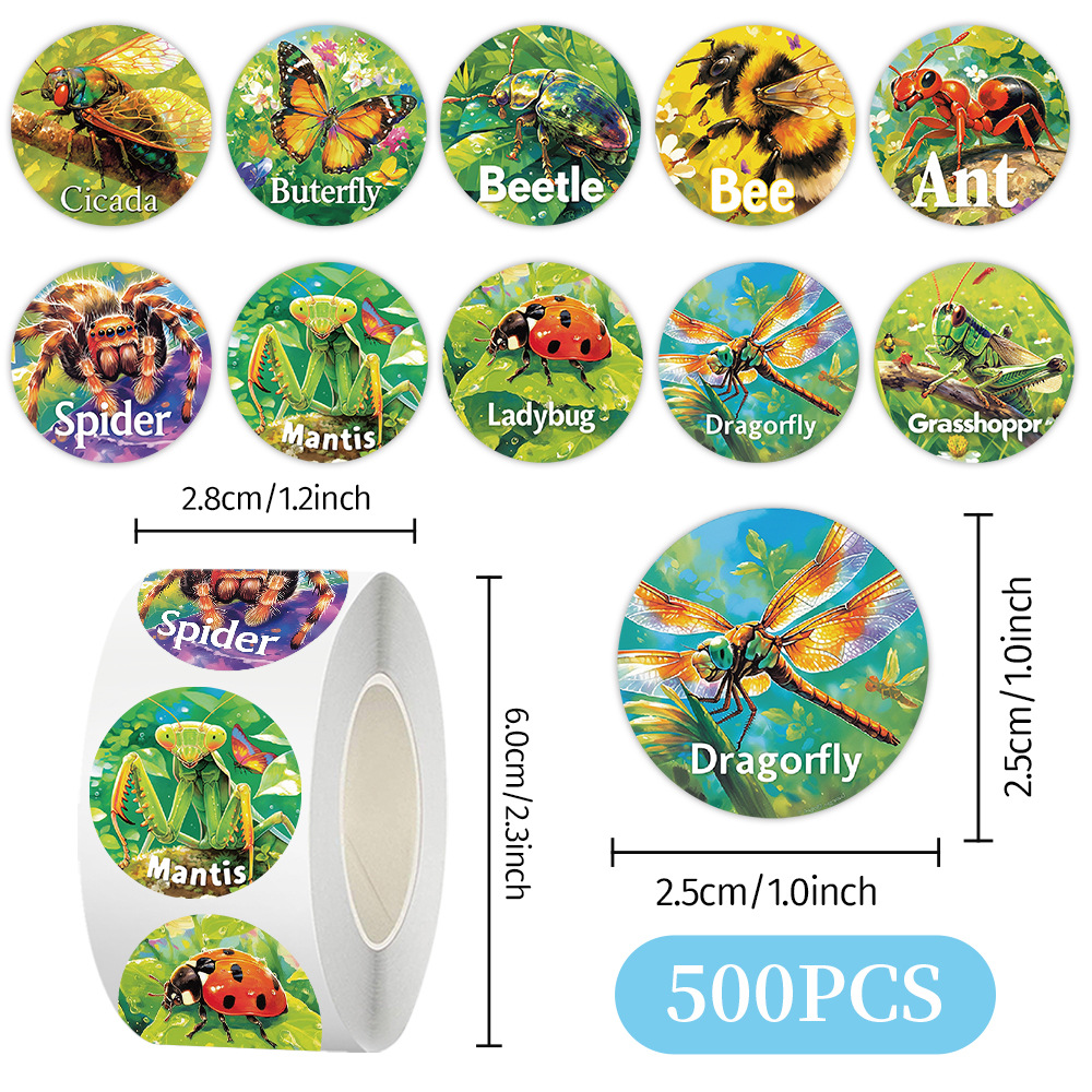 Cien tipos de dibujos animados pegatinas de animales rollo de recompensas para niños materiales didiy papelería cuaderno cinta adhesiva decoración