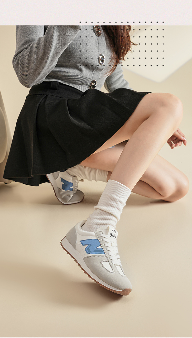 Giày sneaker nam phong cách cổ điển đa năng Forrest Gump — 471m trắng chi tiết 16