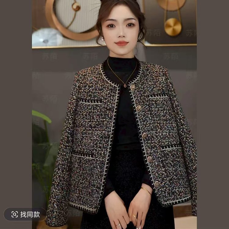 一件代发爆款轻奢小香风外套女2025秋季新品时尚气质通勤百搭上衣|undefined