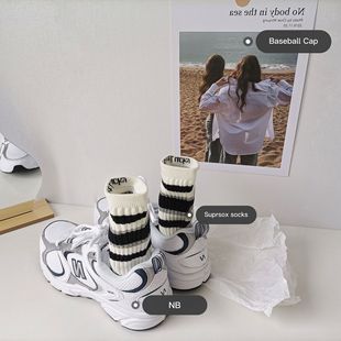 Spring and Summer New Korean Dongdaemun Socks for Women Versatile Stripesd Cotton Socks Ins Trendy Brand Mid-Calf Sports Men's Socks for Couples