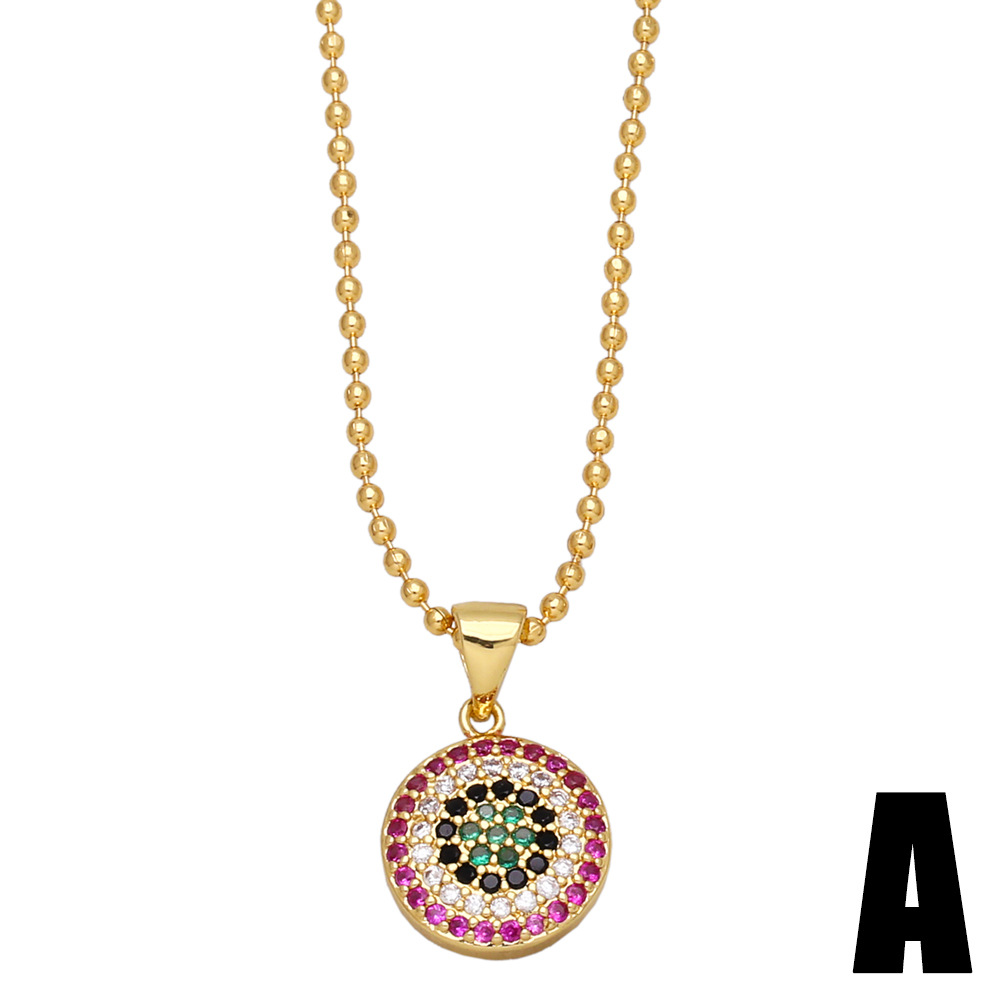 Fashion Devilu0027s Eye Heart Four-Leaf Clover Micro Inlaid Colorful Zircon Clavicle Chain Necklace