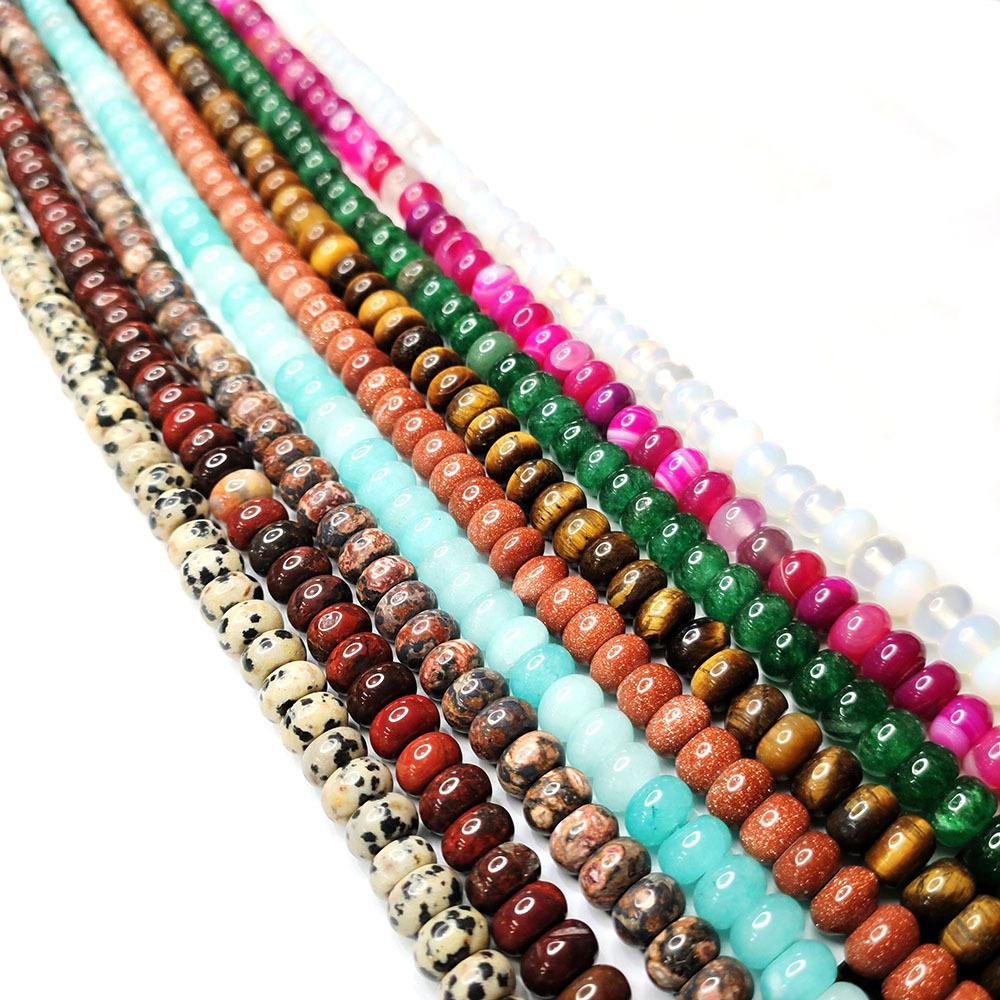 44g Weight Beads Jewelry Making Type A String 4*6mm 5*8mm Natural Stone Agate Aventurine Malachite Unakite Geometric Smooth Jewelry Accessories Beads
