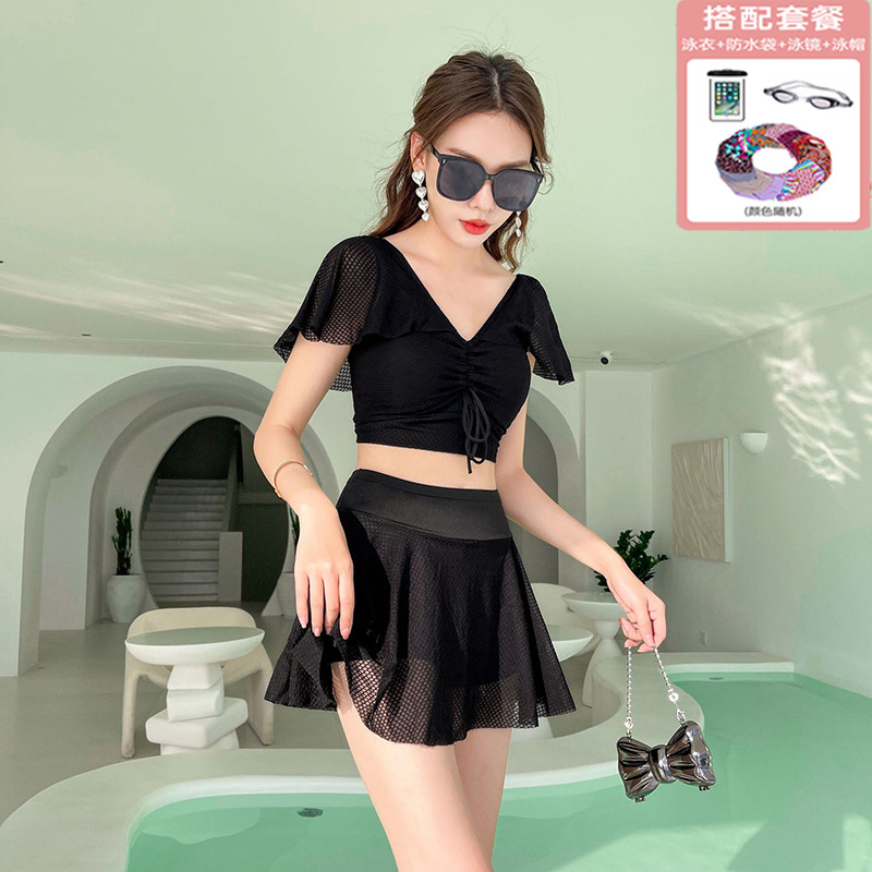 Women's black 82047 three-piece set