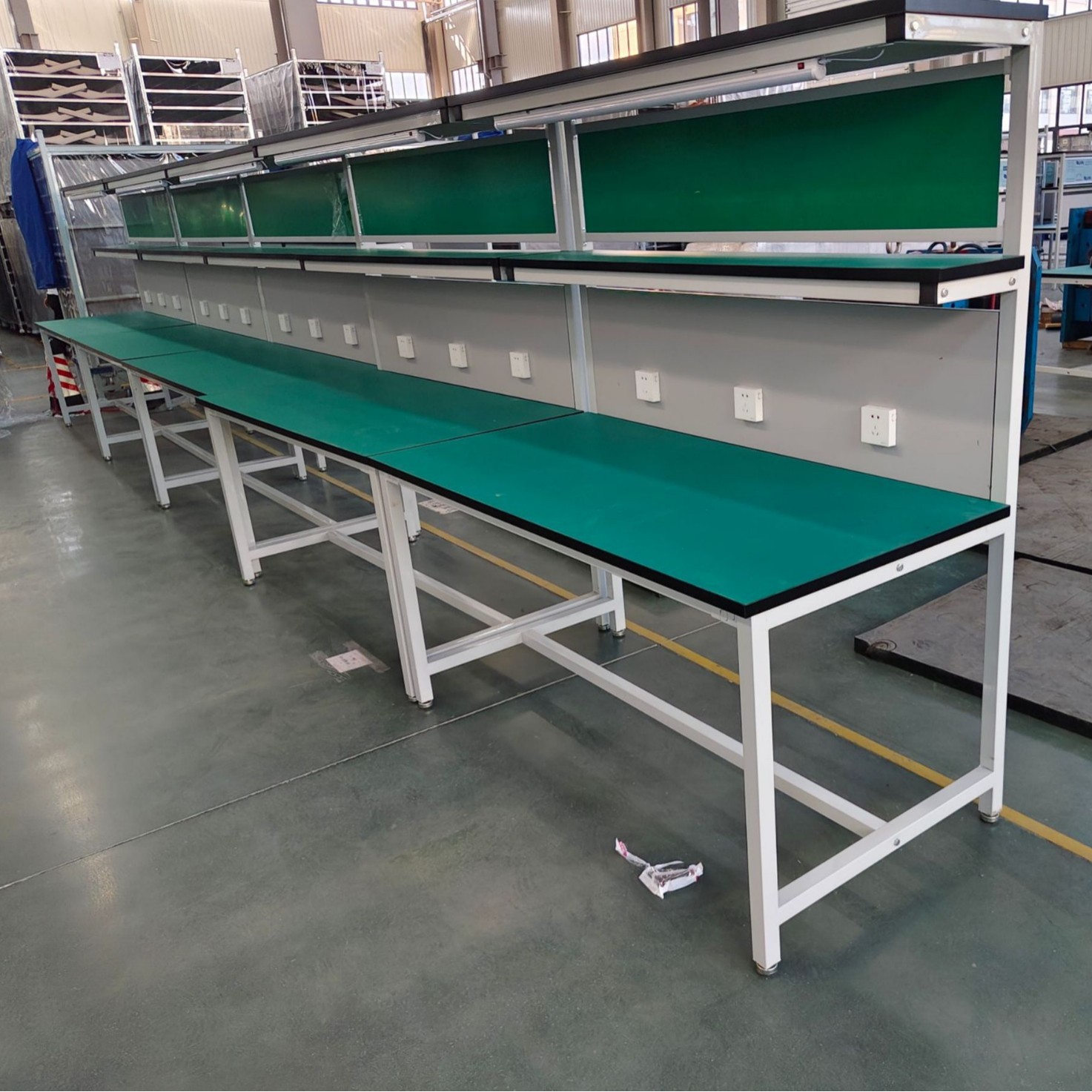 Banco DE TRABAJO antiestático con luz reparación electrónica inspección de montaje Taller de fábrica línea de montaje embalaje consola ajustadora