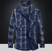 2024春季新款长袖衬衫男大码宽松工装棉衬衣军装上衣春秋外套薄