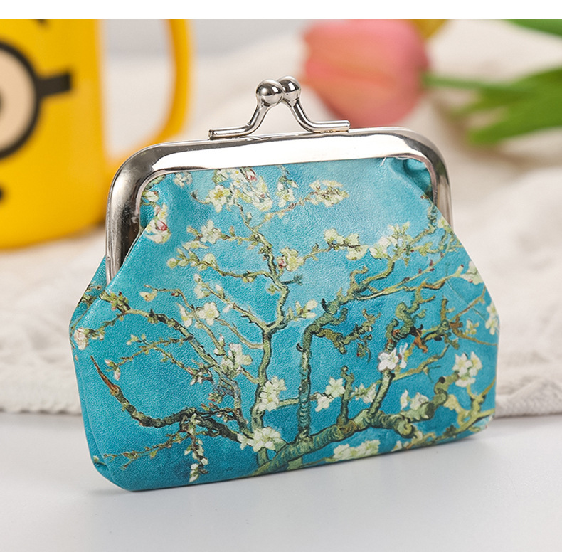 30g Weight Polyester Lining Material Buckle Closure Type Coin Purse Bags Type 1 Piece Quantity Casual, Daily Occasion Pu Leather Material Oil Painting Pattern All Seasons Season Kid'S Gender Simple Style, Artistic Style Square Shape Kid'S Oil Painting Pu Leather Buckle Kids Wallets