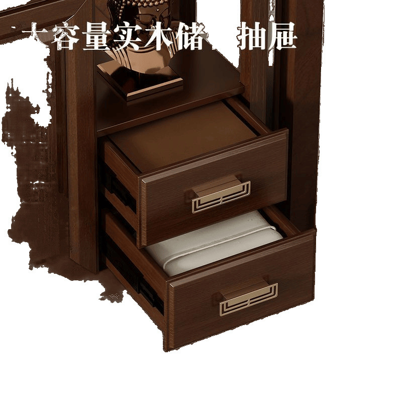 新中式禅意实木玄关柜鞋柜一体客厅隔断靠墙博古架装饰屏风酒柜|undefined