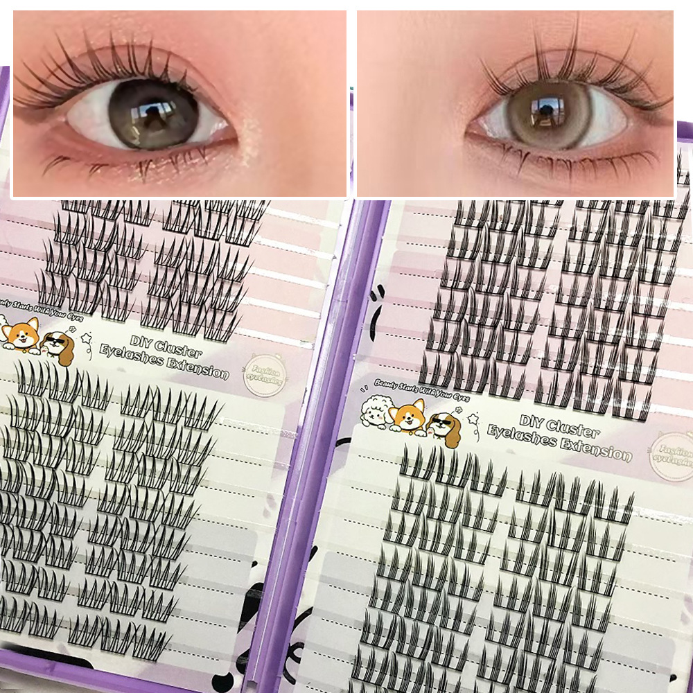 Serie de pestañas postizas transfronterizas Libro de pestañas de comercio exterior Pestañas postizas en inglés completas Pestañas postizas de gran capacidad, pelo segmentado de un solo racimo