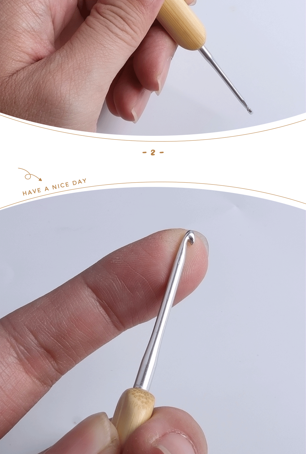 竹白铝钩针银白钩头圆头竹钩针手工编织工具毛线勾针2.5-6.0跨境详情5