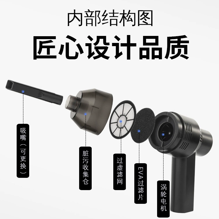 Small wireless hygienic vacuum cleaner, handheld keyboard