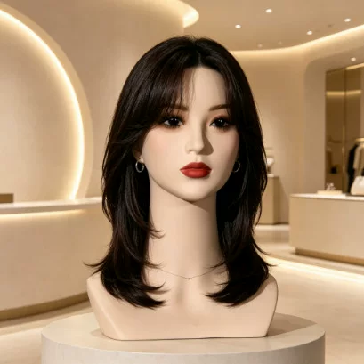 Short wig display mannequin head, realistic makeup head model, direct wholesale from manufacturer, dropshipping available