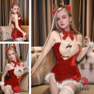 Christmas suit Mao Mao Sexy Underwear Uniform Sexy Secondary Pure Desire Temptation Hollow Backless Temptation 9057