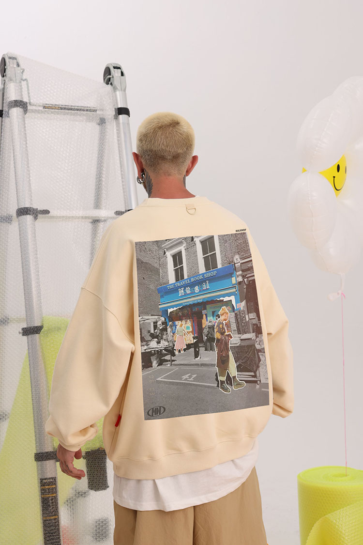 Men's Clothing round neck pullover sweater heavyweight high street original designer brand Japanese couple style _voghion.com