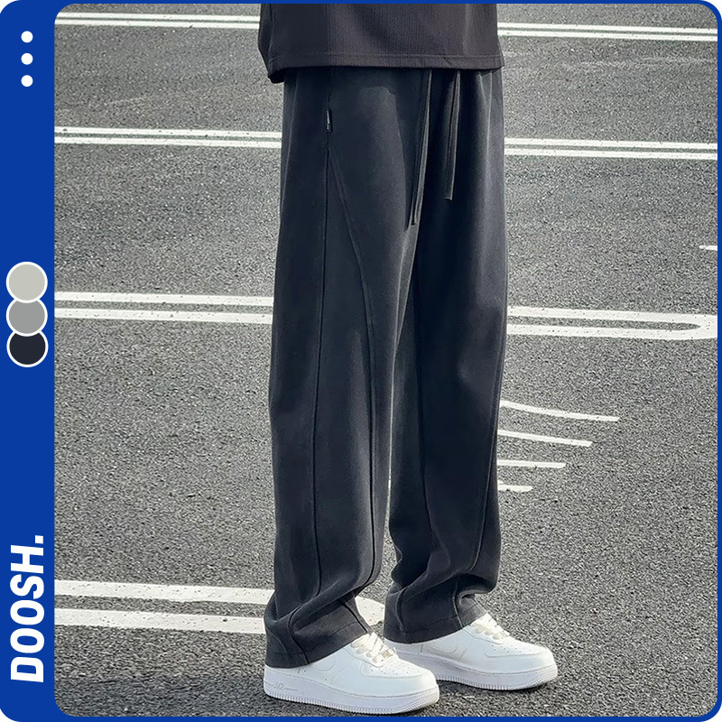 水洗灰做旧重磅卫裤男春秋垂坠感男士慵懒松驰感裤子休闲运动男裤
