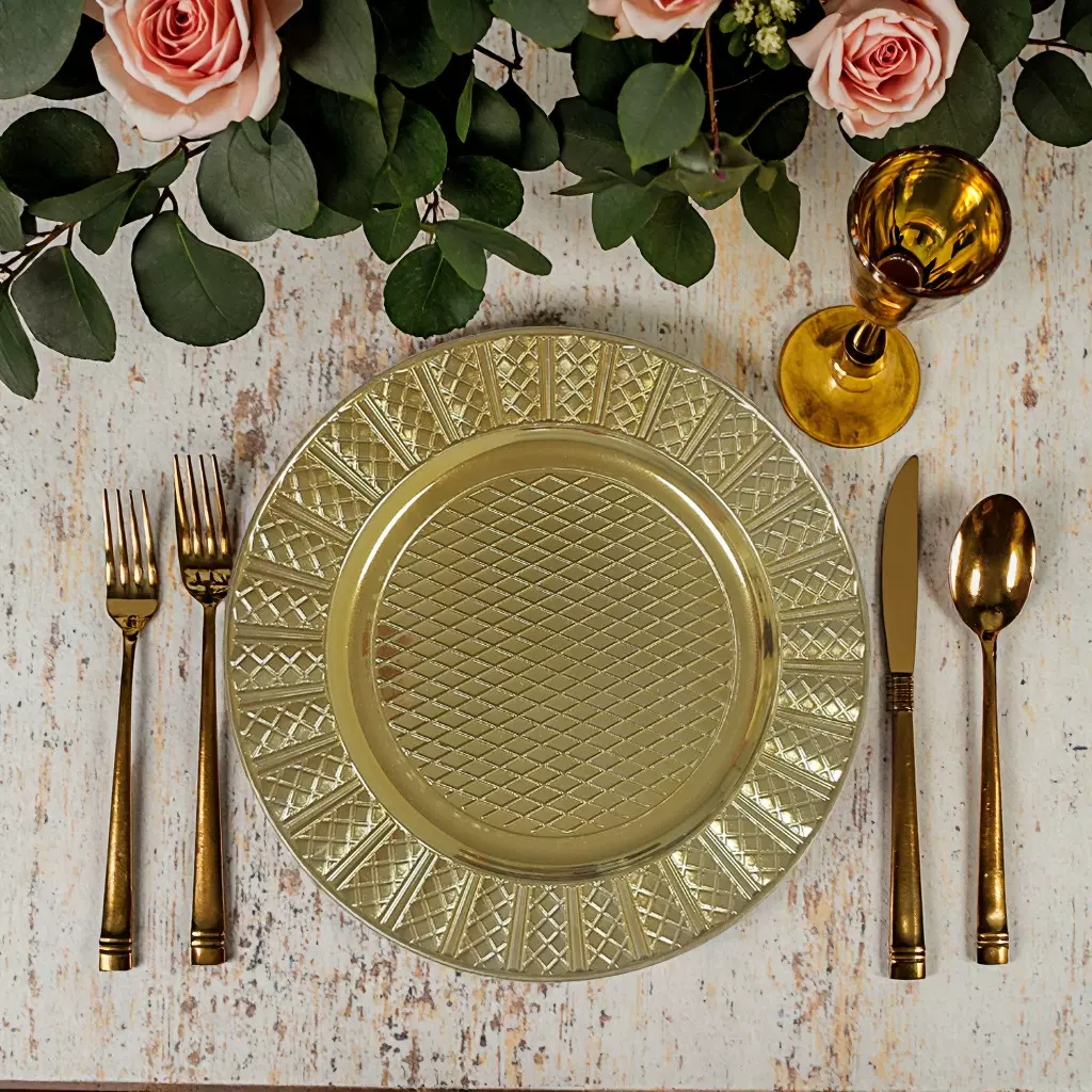 沃居塑料盘金色轻奢风果盘不规则高颜值客厅装饰Charger Plate盘