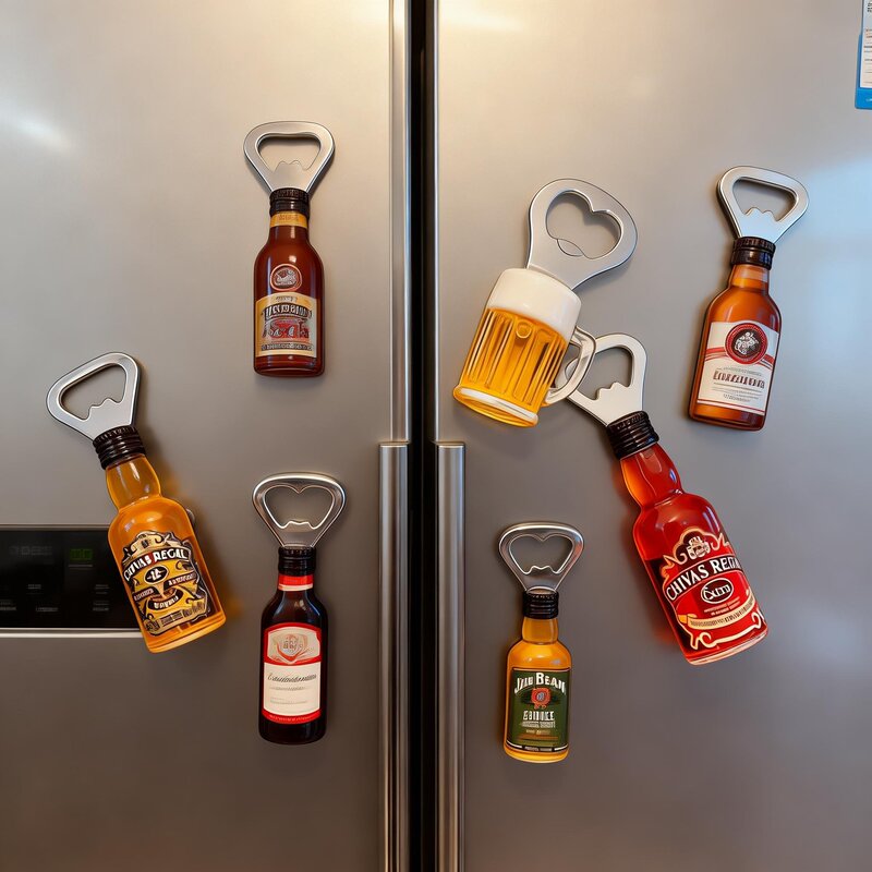 Home Goods】Magnetic Beer Bottle Opener Creative Liquor Bottle Opener Refrigerator Magnet 3D Wine Bottle Opener in Stock Mixed Wholesale Home Goods】Magnetic Beer Bottle Opener Creative Liquor Bottle Opener Refrigerator Magnet 3D Wine Bottle Opener in Stock Mixed Wholesale