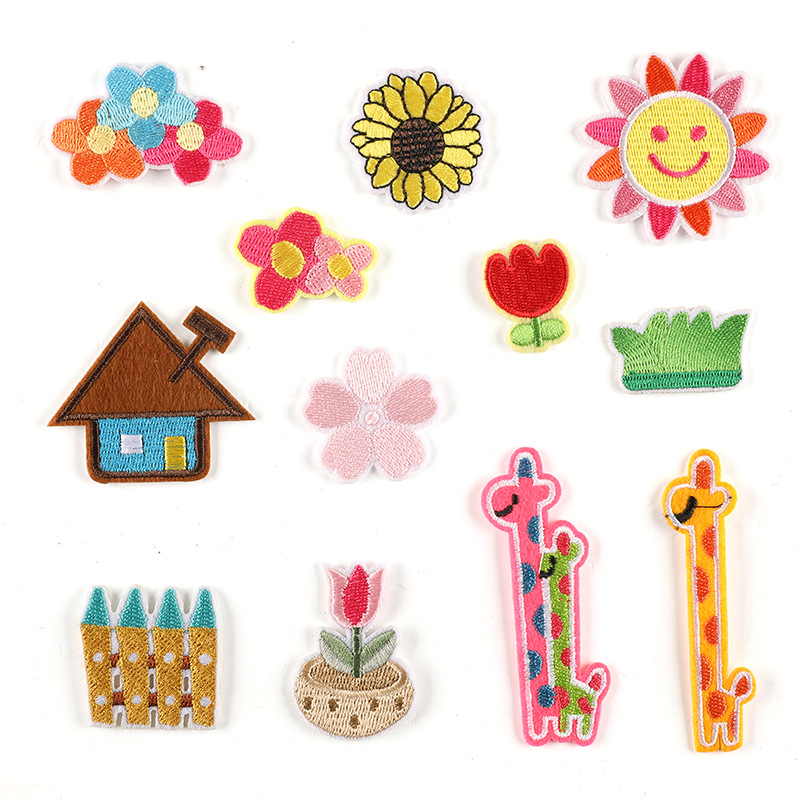 卡通徽章布贴电脑绣花标补丁熨烫帖童装辅料饰品配件绣花标布贴