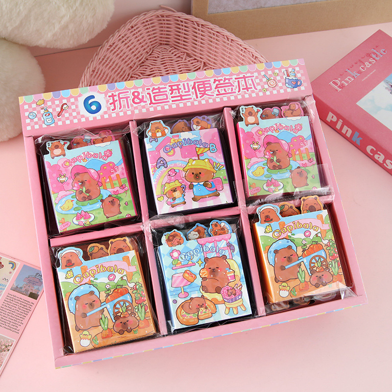 Kapibala 40% de descuento en notas, capibara, papel de mensaje rasgable, papelería portátil para estudiantes de alto valor