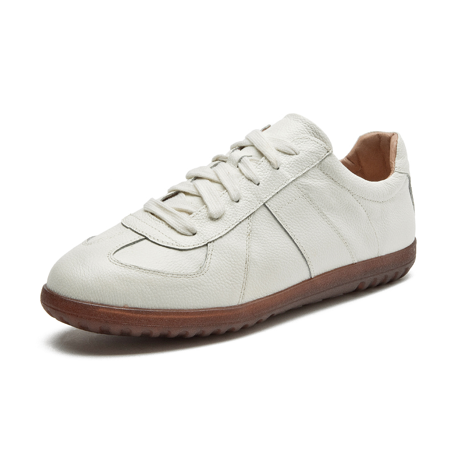 【明星同款】真皮男鞋德训鞋小白鞋男潮流平底休闲鞋板鞋头层牛皮