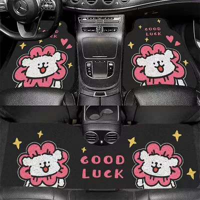 Silk Loop Mat Car Interior | Avtomobil döşəmə paspasları - cute-puppy-style-3-front-row-single-piece-5065cm