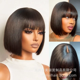 真人发3x1 Lace Bob Wig Human Hair假发头套许昌欧美真人发头套
