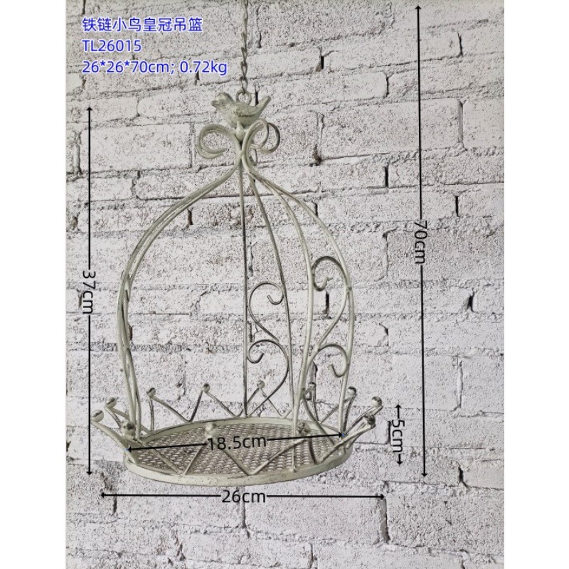 새 왕관 걸이 바구니 흰색 오래된