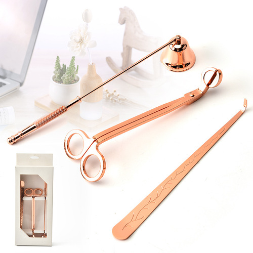 Amazon stainless steel candle tools scented candle tools wick cutter three-piece set wick hook wick candle extinguisher