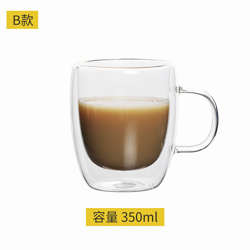 Taza de desayuno de doble vidrio de alta borosilicona con taza de leche taza de jugo taza de café taza de oficina creativa taza de marca