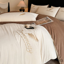 加厚珊瑚牛奶絨床上四件套冬季雙面法蘭絨被套加絨床單三件套床品