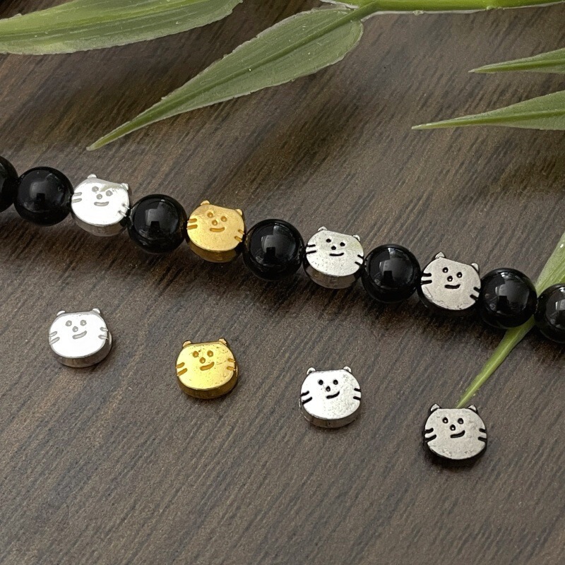 Alloy Versatile Cat Spacer Beads Cute Kitten Horizontal Hole Small Spacer Beads DIY Bracelet Necklace Braided Rope Beaded Accessories Alloy Versatile Cat Spacer Beads Cute Kitten Horizontal Hole Small Spacer Beads DIY Bracelet Necklace Braided Rope Beaded Accessories