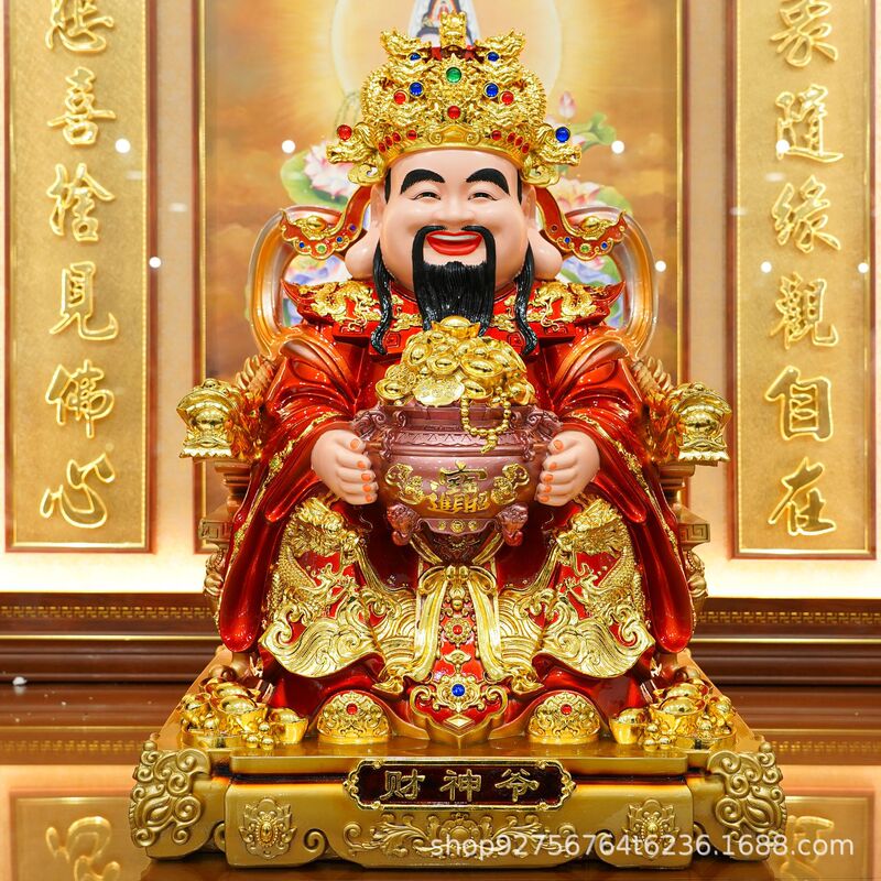 New model of the God of Wealth statue, a decorative piece for worship, suitable for home, company, shop, office, made of resin, for business openings New model of the God of Wealth statue, a decorative piece for worship, suitable for home, company, shop, office, made of resin, for business openings