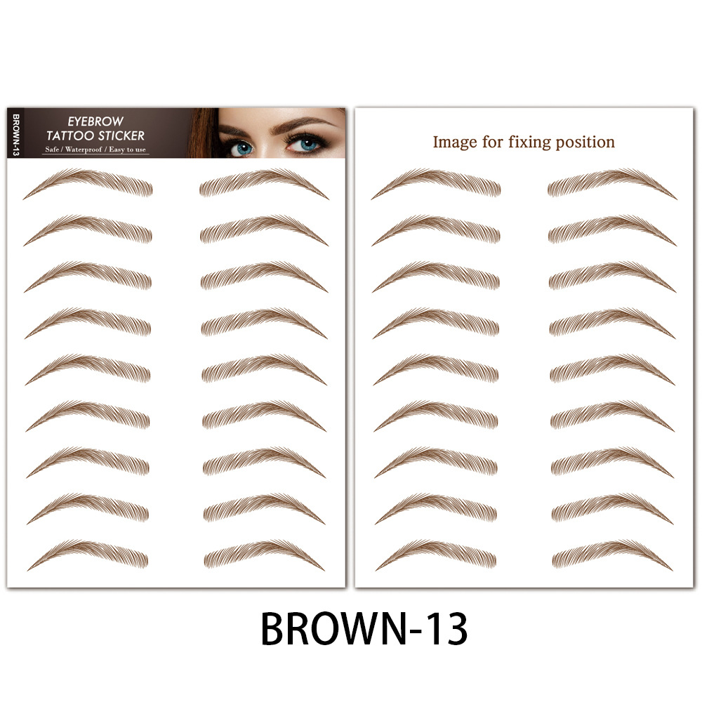 Fabricante de pegatinas de cejas a prueba de agua en stock pegatinas de tatuaje al por mayor de simulación de tordo perezoso tatuaje de cejas 6D pegatinas de cejas