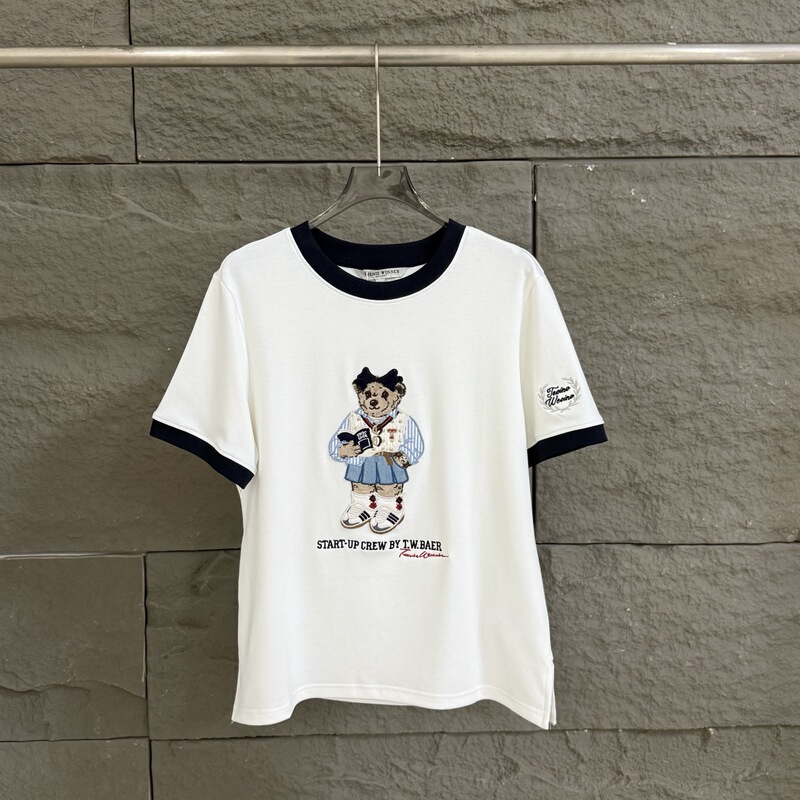 Women's Clothing 26 Spring New Arrivals Heavy-Duty Bear Embroidery Color-Blocking Round Neck Short-Sleeve T-Shirt Ttra2612C2A Women's Clothing 26 Spring New Arrivals Heavy-Duty Bear Embroidery Color-Blocking Round Neck Short-Sleeve T-Shirt Ttra2612C2A