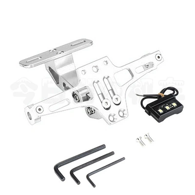 Adjustable License Plate Holder Cnc Aluminum | License plate holder/license plate holder - license-plate-frame-with-light-silver