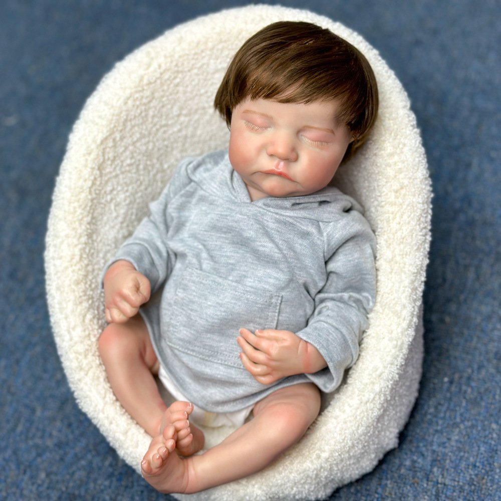 Muñecas de juguete D venta caliente comercio exterior 17 pulgadas muñecas bo Re bebé en stock l suministro transfronterizo rn muñecas ol Henghua