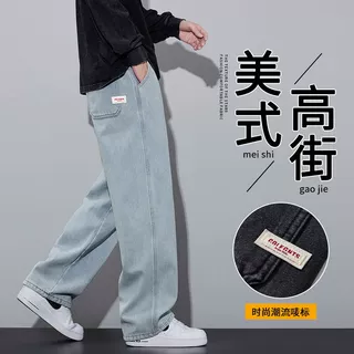 牛仔裤男款直筒宽松2026新款美式休闲青少年黑色阔腿长裤夏季男裤
