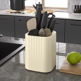 Kitchen Rotating Knife Holder Storage Rack Household Multi-Functional Countertop Chopstick Barrel Cage Kitchen Knife Holder Spoon Integrated Storage Box