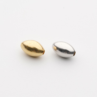 18K Gold Gold Beads Au750 Oval Light Version Gold Beads Olive Beads Handmade DIY Accessories Factory Direct Sales Wholesale