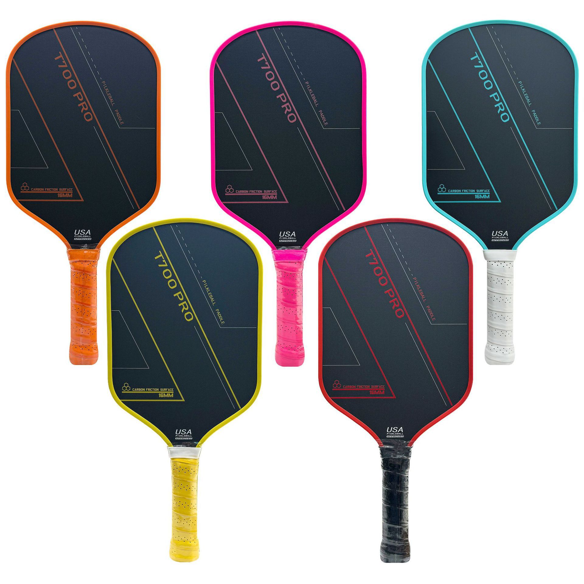 Hot-Selling Pickleball Rackets in Multiple Colors, T700 Carbon Fiber Fabric Texture, Matte Finish, Custom Pattern, Direct from the Source Factory