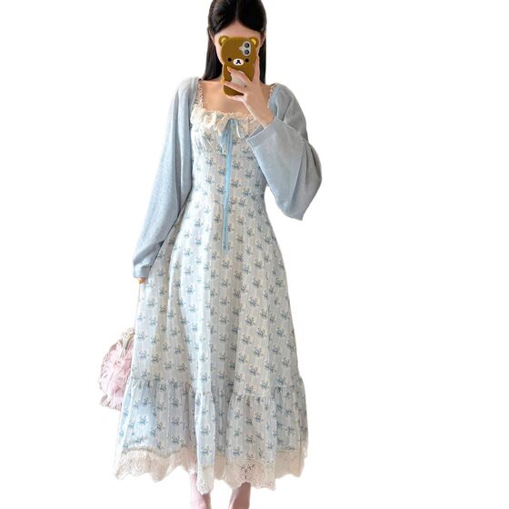 2025 new super fairy gentle wind first love side floral strap dress summer new saltable sweet skirt