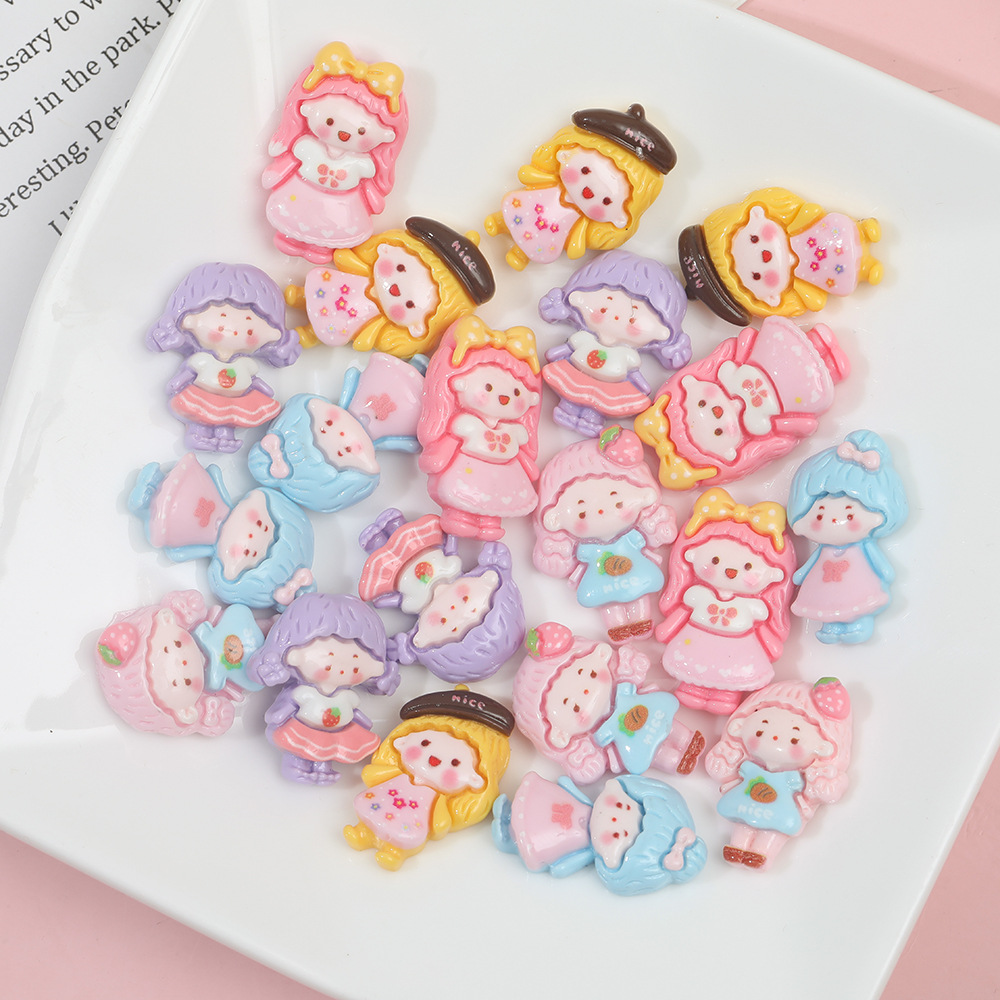 Dibujos animados miniatura moda chica resina accesorios DIY crema pegamento horquilla teléfono móvil Shell agujero zapatos y otros materiales al por mayor