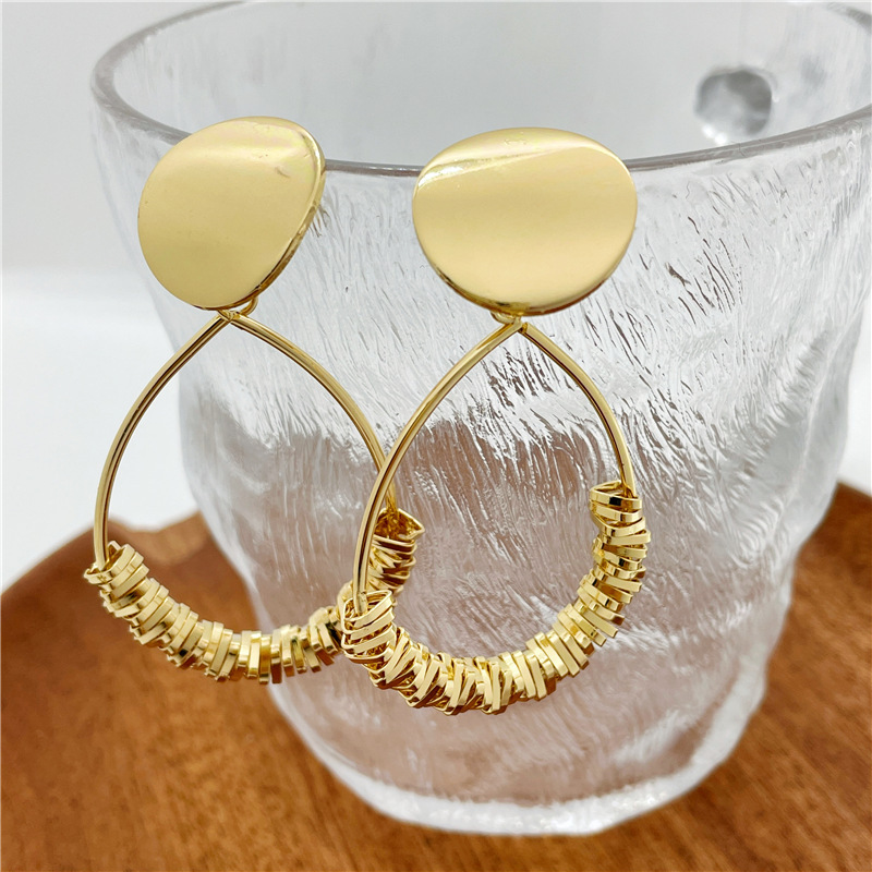 1 Pair Retro Round Rhombus Metal Irregular Women's Chandelier Earrings display picture 4