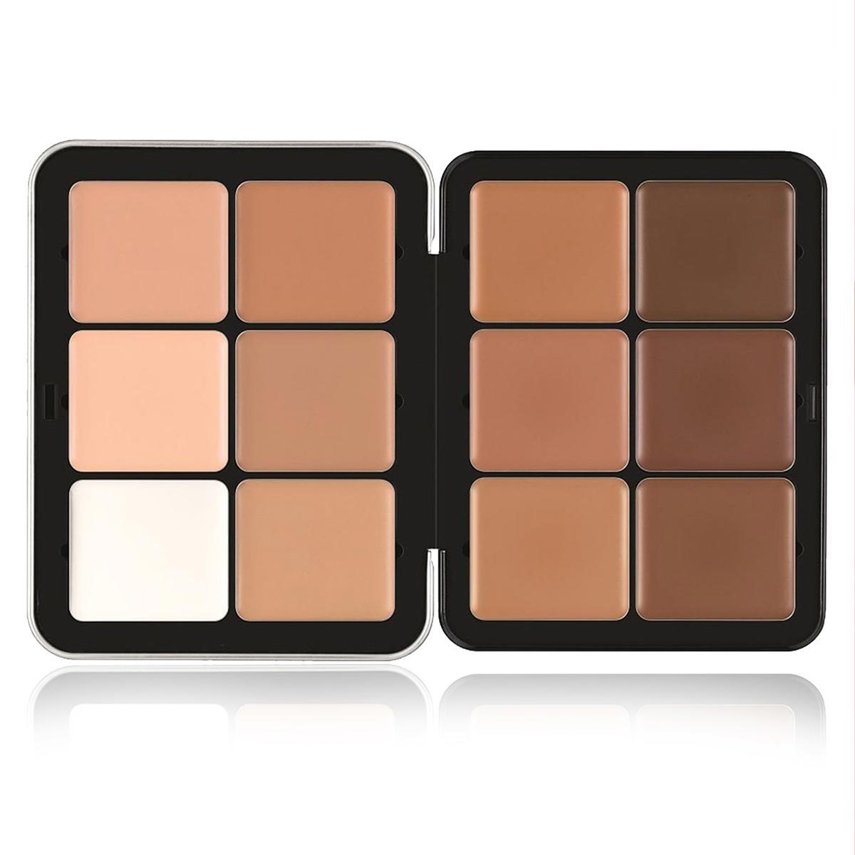 Eisenbox 12 Farben Concealer Mehrzweck-Make-up Aufhellung und Konturierung ohne Puder Concealer Tray Kosmetik_voghion.com
