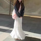 Korean-style 2025 Spring and Summer New Fashionable Elegant Skirt All-match High Waist Autumn and Winter Pleated Loose Large Skirt Long Skirt
