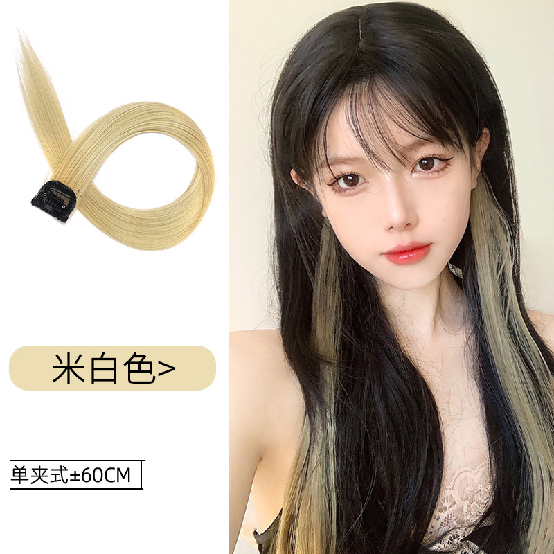 Colgante de oreja pieza de teñido de cabello resaltado pieza de peluca degradado color de cabello colgante de oreja teñido extensión de cabello sin costuras color pieza de cabello peluca mujer cabello largo