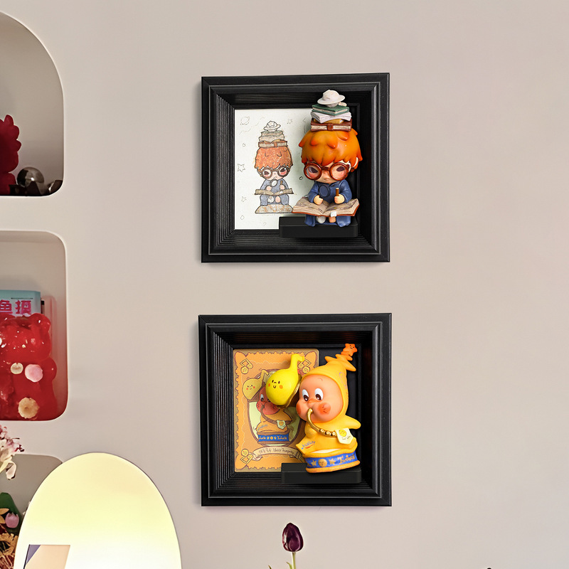 Blind Box Storage Photo Frame Doll Hand-Made Ono DIY Scene Square 6 Picture Frame Hollow Desktop Display Stand Wall Hanging Photo Frame