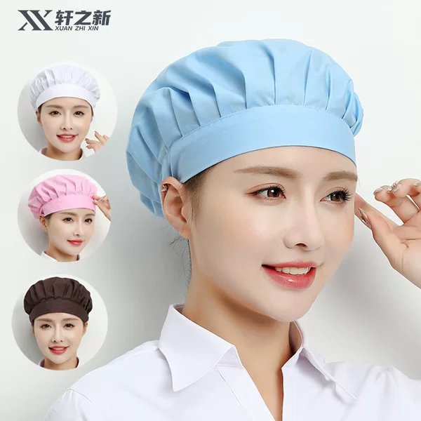 Xuanzhi new chef hat female kitchen anti-hair loss food factory workshop work hat kitchen factory canteen catering
